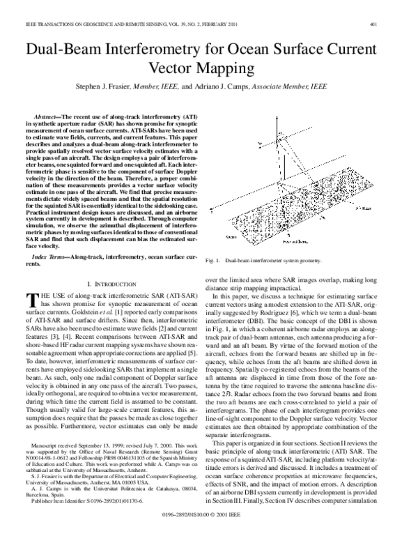 (PDF) Dual-beam interferometry for ocean surface current vector mapping