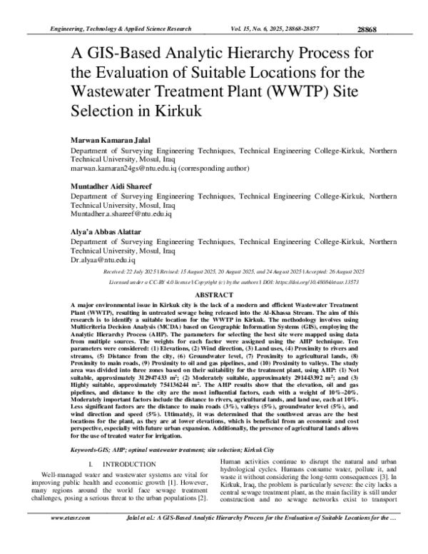 (PDF) A GIS-Based Analytic Hierarchy Process for the Evaluation of ...