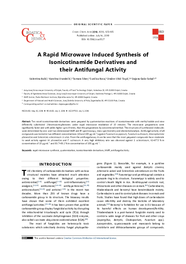 (PDF) A Rapid Microwave Induced Synthesis of Isonicotinamide ...