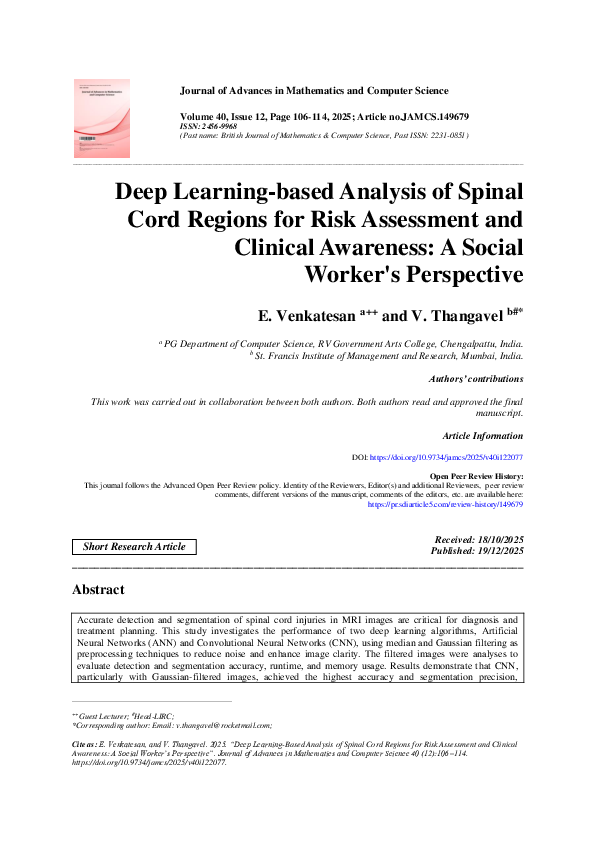 (PDF) Deep Learning-based Analysis of Spinal Cord Regions for Risk ...