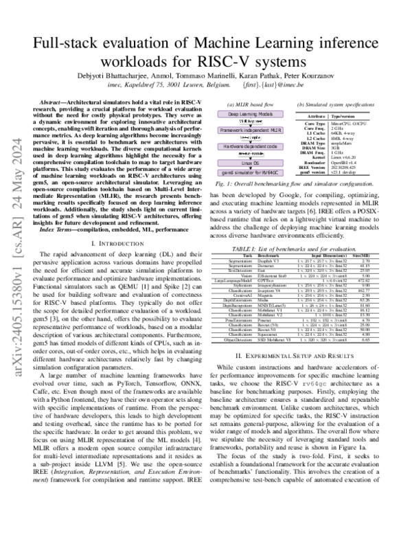 (PDF) Full-stack evaluation of Machine Learning inference workloads for ...