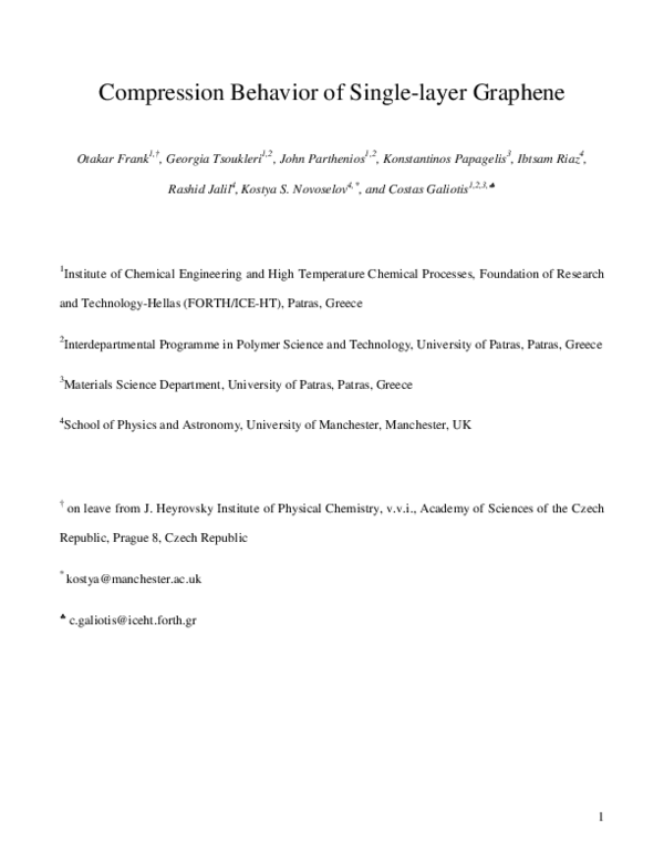 (PDF) Compression Behavior of Single-Layer Graphenes