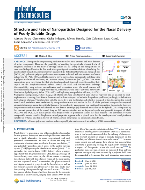 (PDF) Structure and Fate of Nanoparticles Designed for the Nasal ...