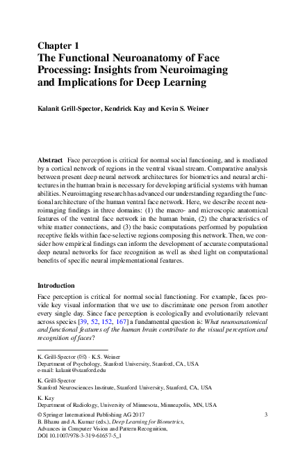 (PDF) The Functional Neuroanatomy of Face Processing: Insights from ...