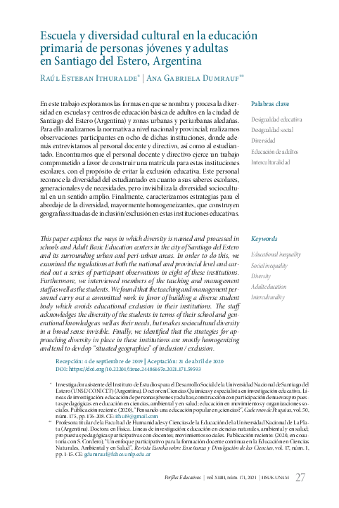 (PDF) Escuela y diversidad cultural en la educación primaria de ...