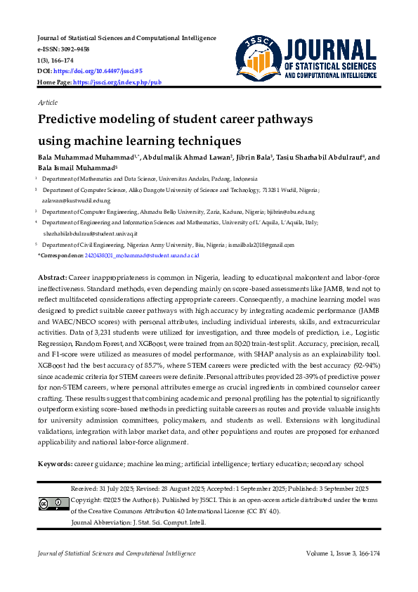 (PDF) Predictive modeling of student career pathways using machine ...