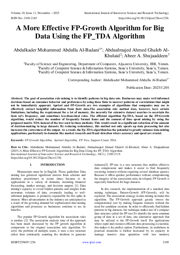 (PDF) A More Effective FP-Growth Algorithm for Big Data Using the FP ...