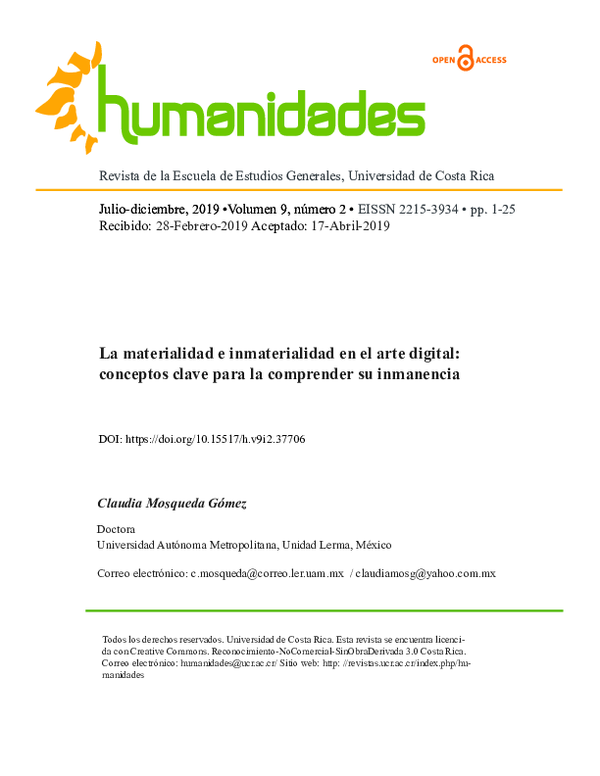 (PDF) La materialidad e inmaterialidad en el arte digital: conceptos ...