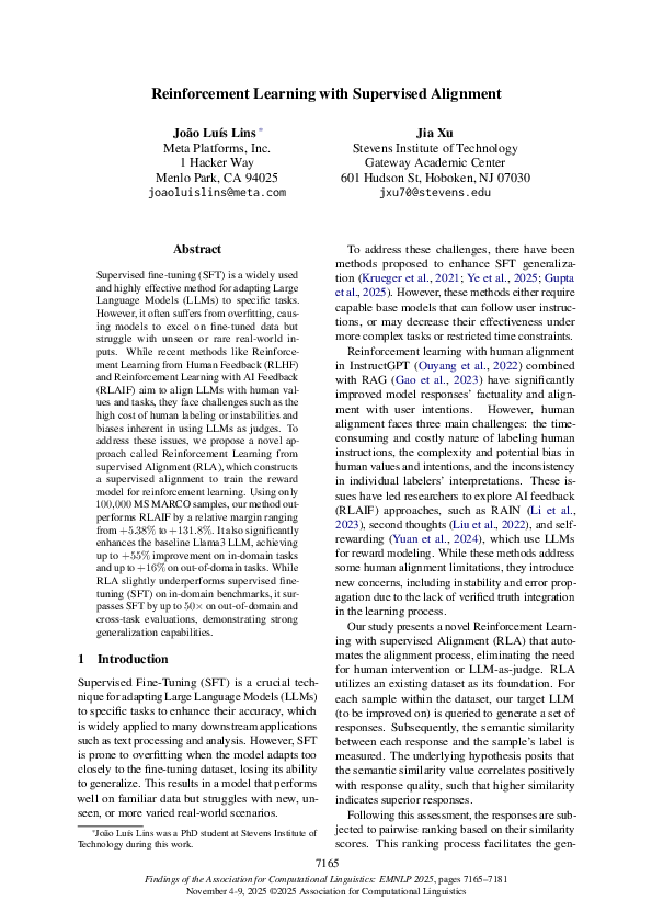 (PDF) Reinforcement Learning with Supervised Alignment