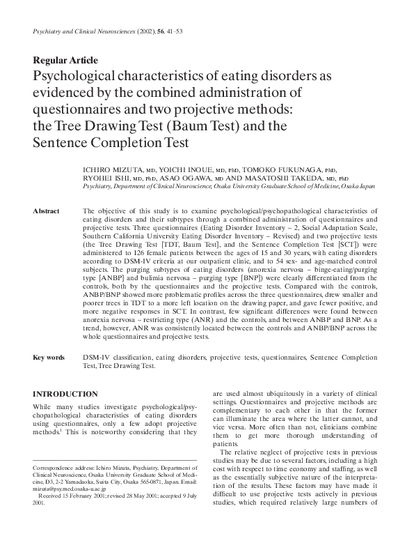 (PDF) Psychological characteristics of eating disorders as evidenced by ...