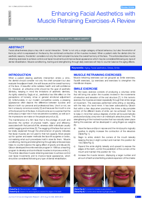 (PDF) Enhancing facial aesthetics with muscle retraining exercises-a review