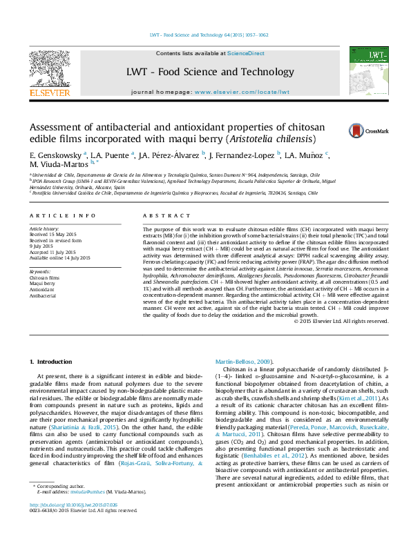 (PDF) Assessment of antibacterial and antioxidant properties of ...