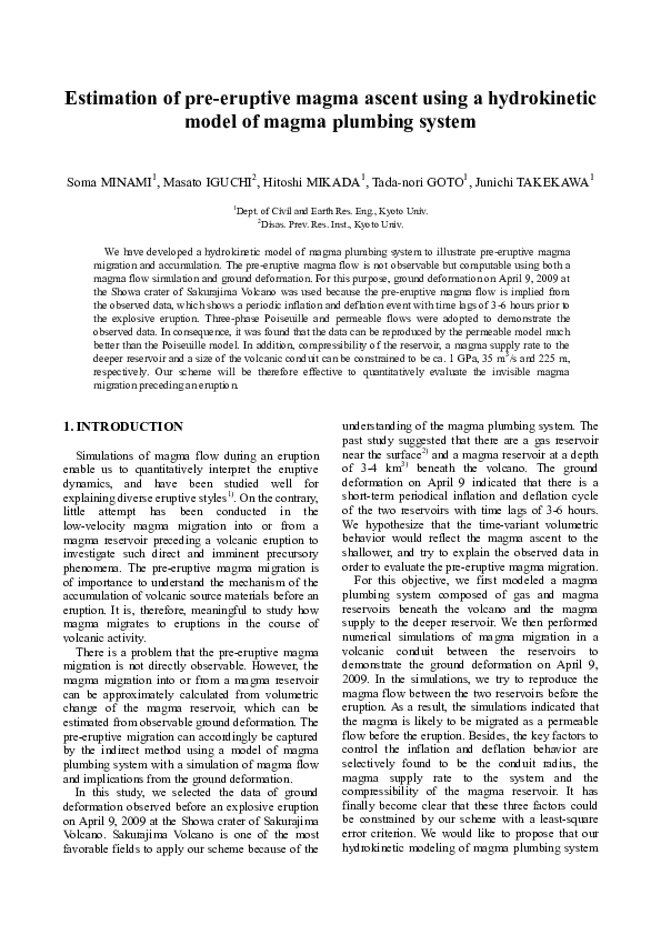 (PDF) Estimation of Pre-eruptive Magma Ascent Using a Hydrokinetic ...