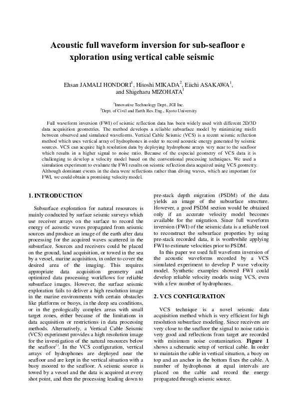 (PDF) Acoustic full waveform inversion for sub-seafloor exploration ...