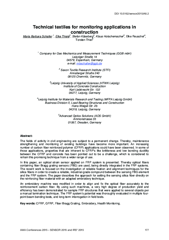 (PDF) A8.2 - Technical textiles for monitoring applications in construction
