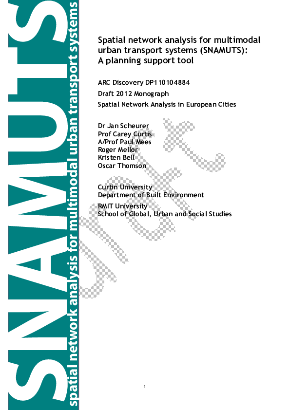 (PDF) Spatial Network Analysis for Multimodal Urban Transport Systems ...