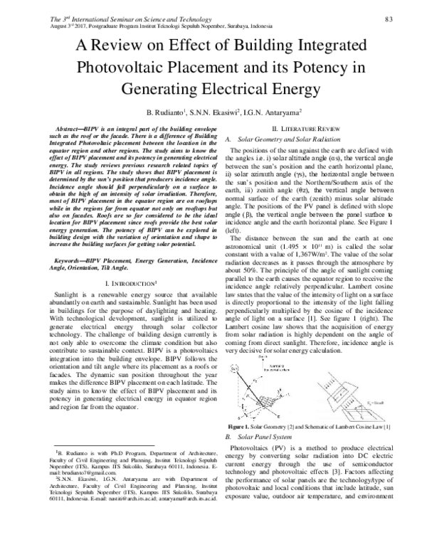 (PDF) A Review on Effect of Building Integrated Photovoltaic Placement ...