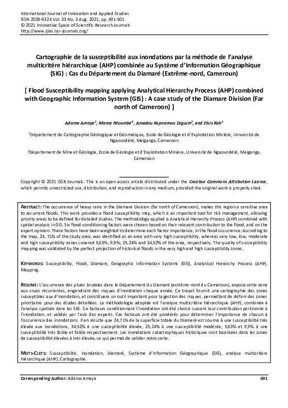 (PDF) Flood Susceptibility mapping applying Analytical Hierarchy ...