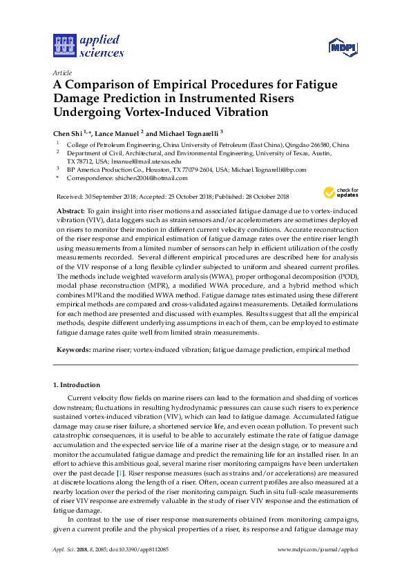 (PDF) A Comparison of Empirical Procedures for Fatigue Damage ...