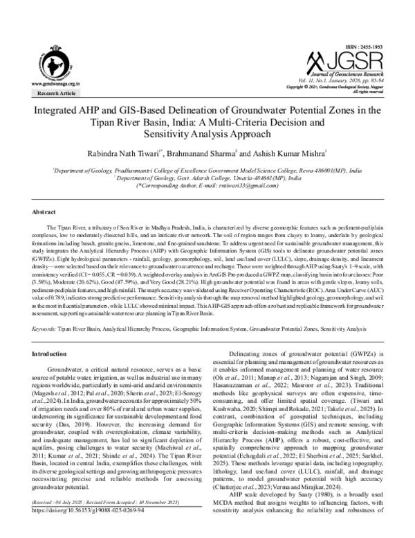 (PDF) Integrated AHP and GIS-Based Delineation of Groundwater Potential ...
