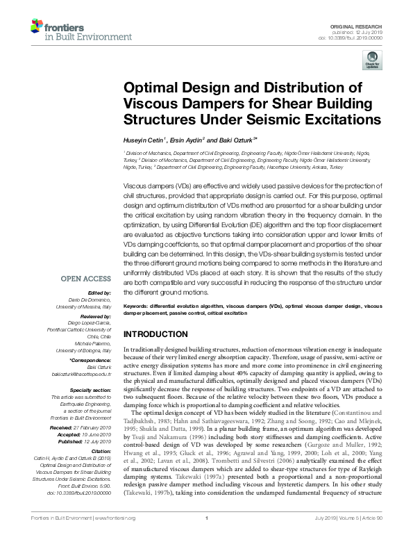 (PDF) Optimal Design and Distribution of Viscous Dampers for Shear ...