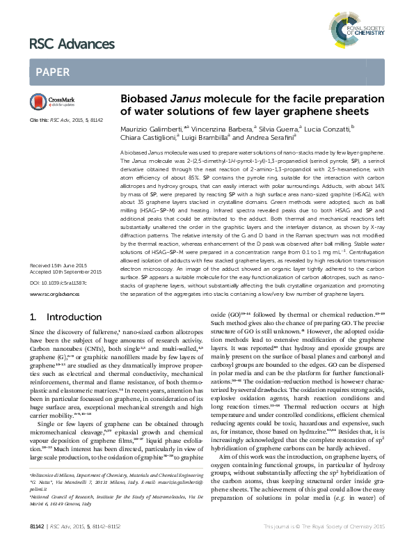 (PDF) Biobased Janus molecule for the facile preparation of water ...
