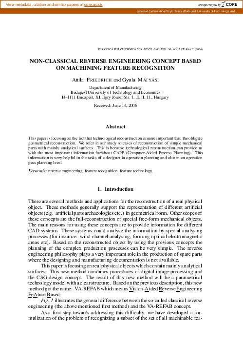 (PDF) Non-Classical Reverse Engineering Concept Based on Machining ...