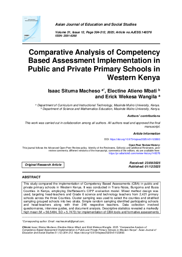 (PDF) Comparative Analysis of Competency Based Assessment ...