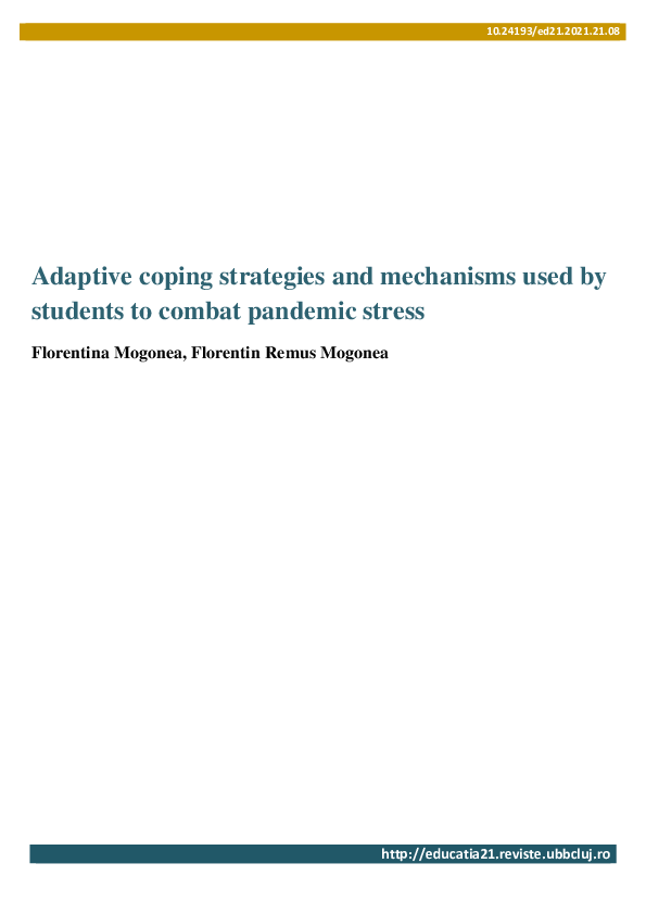 (PDF) Adaptive coping strategies and mechanisms used by students to ...
