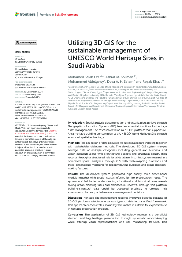 (PDF) Utilizing 3D GIS for the sustainable management of UNESCO World ...