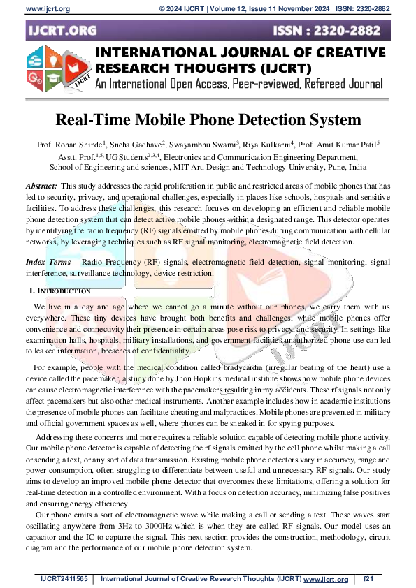 (PDF) Real-Time Mobile Phone Detection System