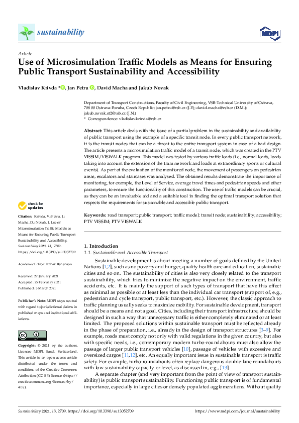 (PDF) Use of Microsimulation Traffic Models as Means for Ensuring ...