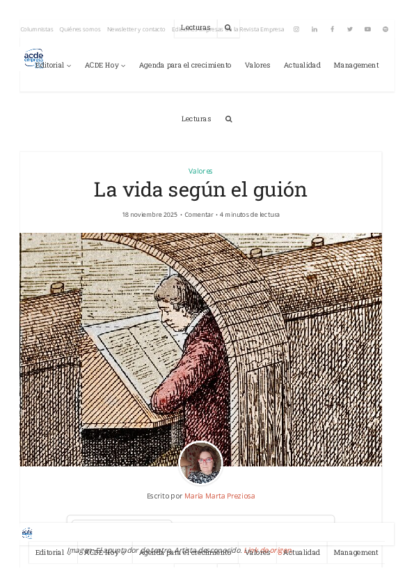 (PDF) La vida segun el guion. Life according to the script (or a script)