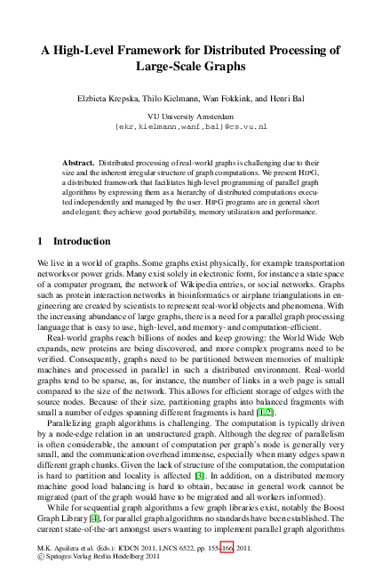 (PDF) A High-Level Framework for Distributed Processing of Large-Scale ...
