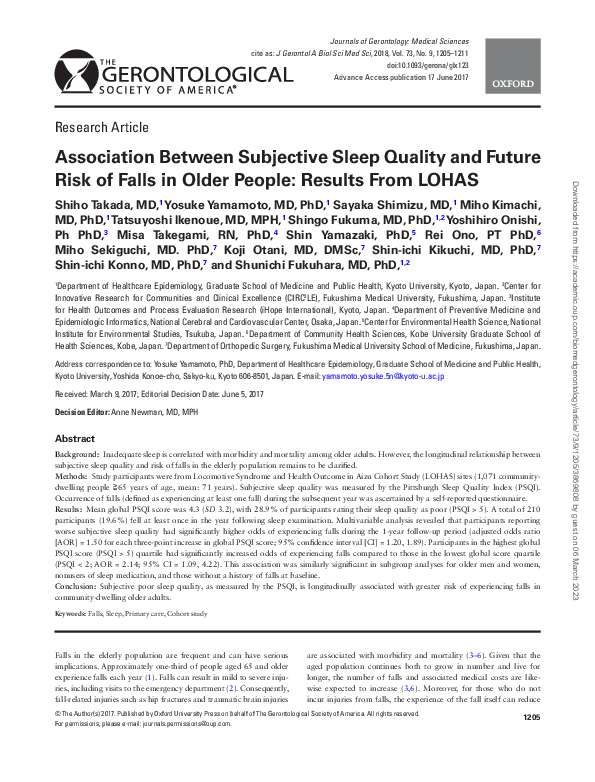 (PDF) Association Between Subjective Sleep Quality and Future Risk of ...