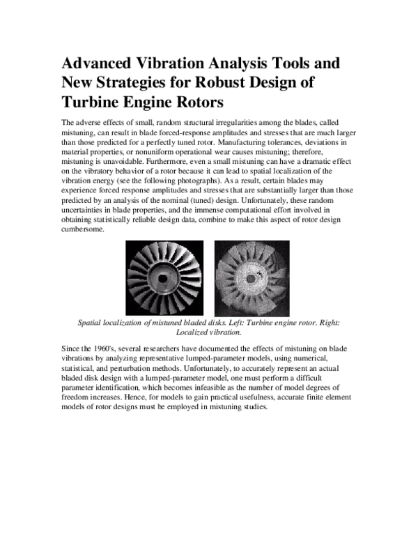 (PDF) Advanced Vibration Analysis Tools and New Strategies for Robust ...