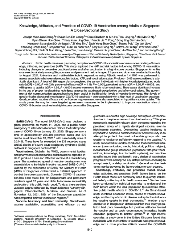 (PDF) Knowledge, Attitudes, and Practices of COVID-19 Vaccination among ...