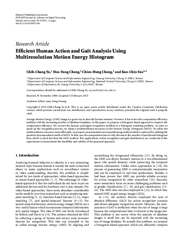 (PDF) Efficient Human Action and Gait Analysis Using Multiresolution ...