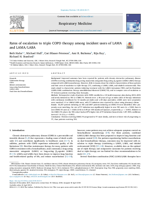 (PDF) Rates of escalation to triple COPD therapy among incident users ...