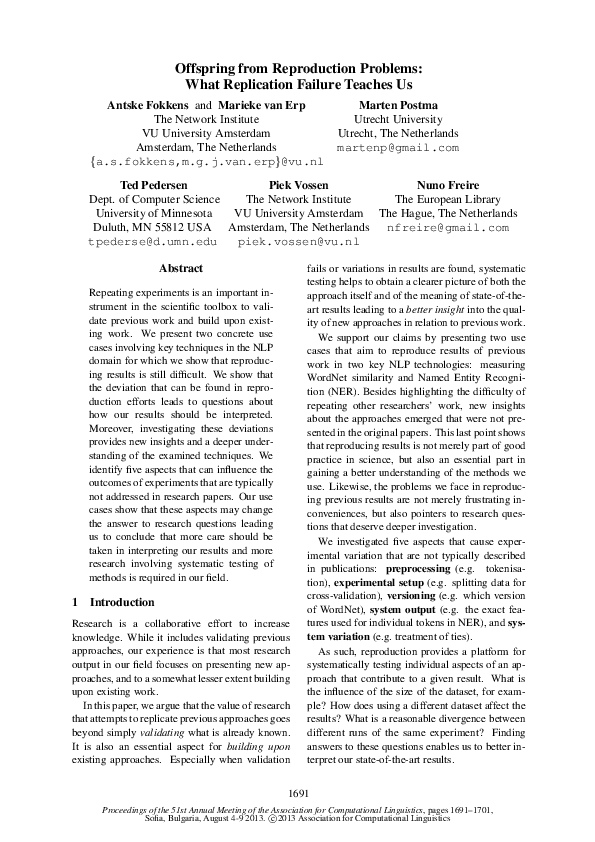 (PDF) Offspring from Reproduction Problems: What Replication Failure ...