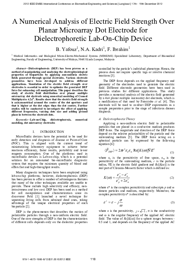 (PDF) A numerical analysis of electric field strength over planar ...