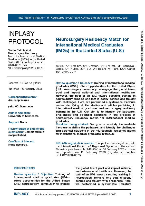 (PDF) Neurosurgery Residency Match for International Medical Graduates ...