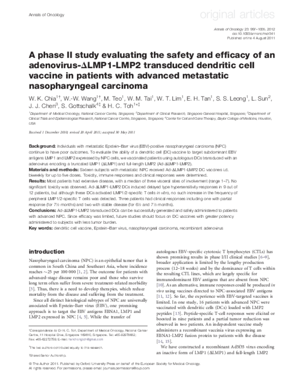 (PDF) A phase II study evaluating the safety and efficacy of an ...