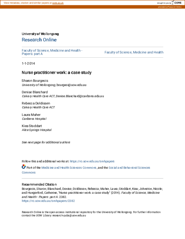 (PDF) Nurse practitioner work: A case study