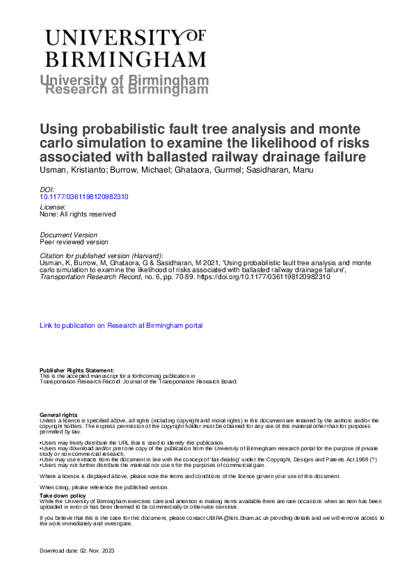 (PDF) Using Probabilistic Fault Tree Analysis and Monte Carlo ...