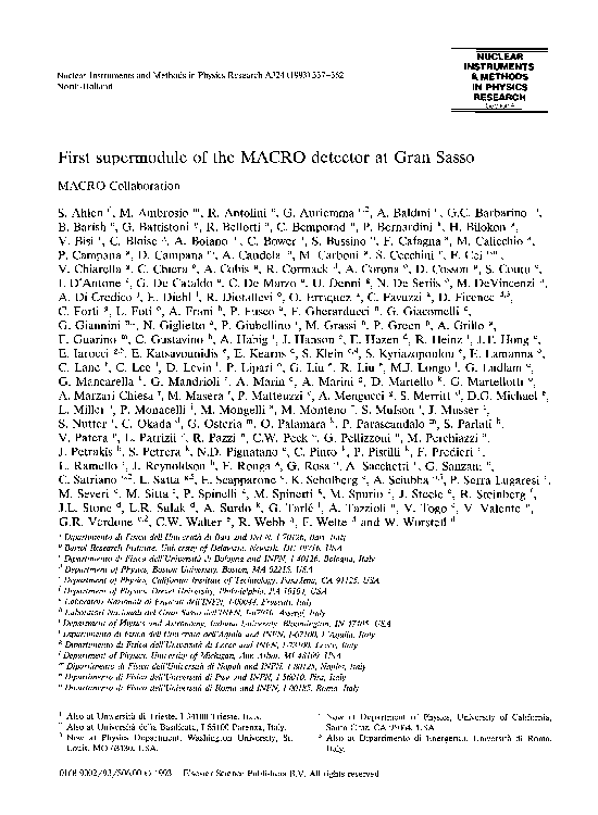 (PDF) First supermodule of the MACRO detector at Gran Sasso
