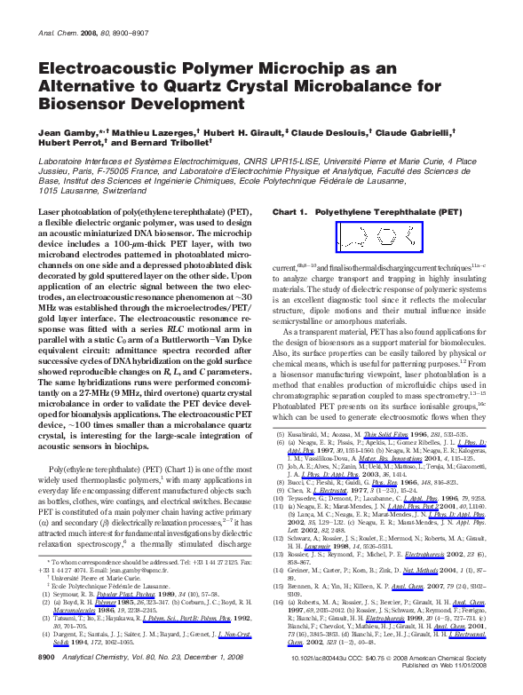(PDF) Electroacoustic Polymer Microchip as an Alternative to Quartz ...