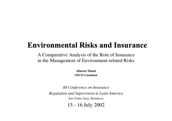 (PDF) Environmental risks and insurance: a comparative analysis of the ...