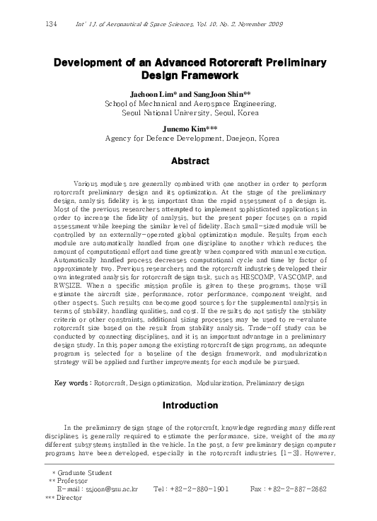 (PDF) Development of an Advanced Rotorcraft Preliminary Design Framework