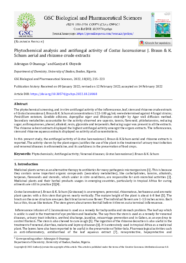 (PDF) Phytochemical Analysis and Antifungal Activity of Fruit Leaves ...